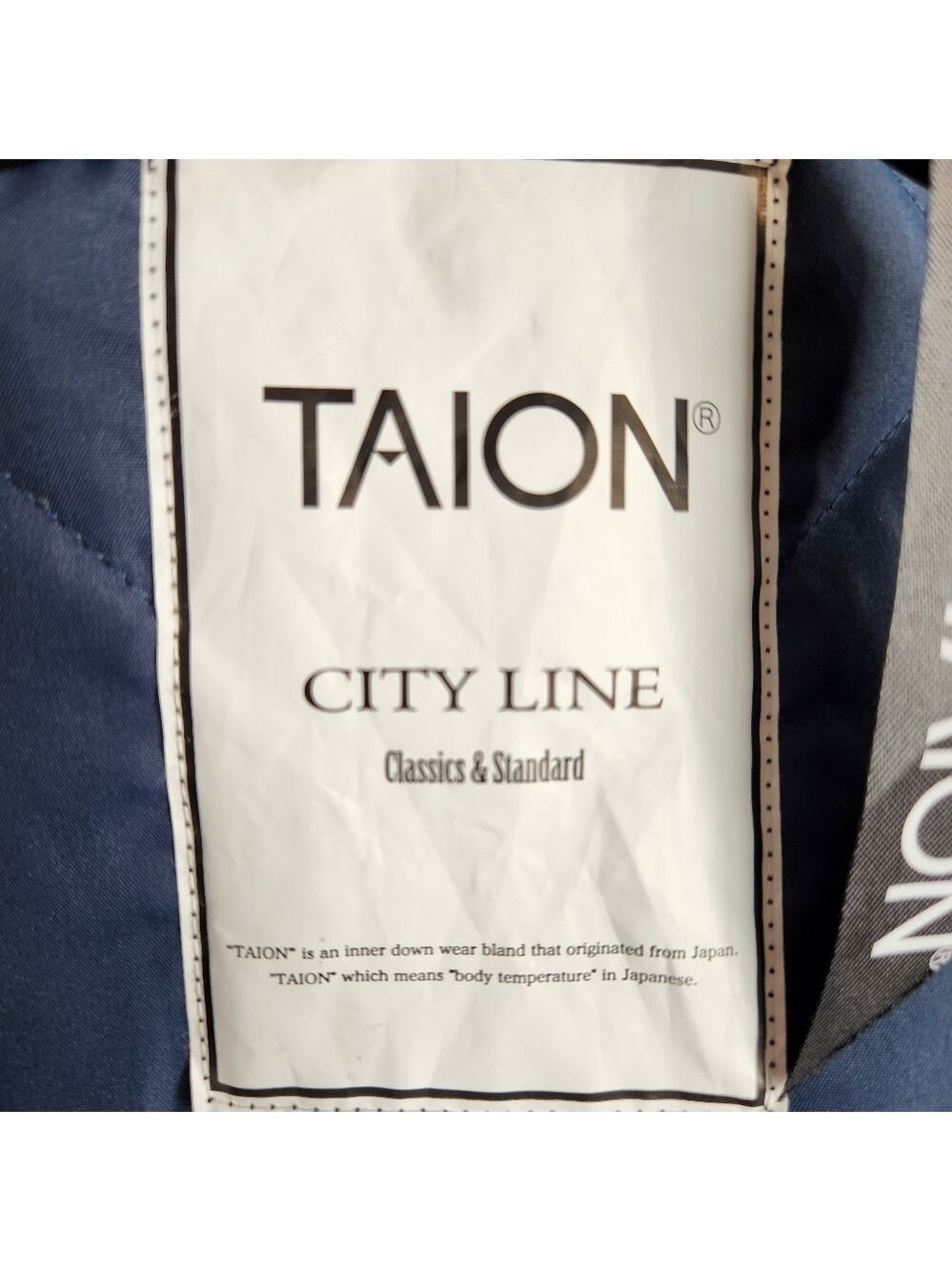 TAION City Chore Coat Black Quilted Piping Collar Long Down Coat Size S BNWT - Picture 12 of 16